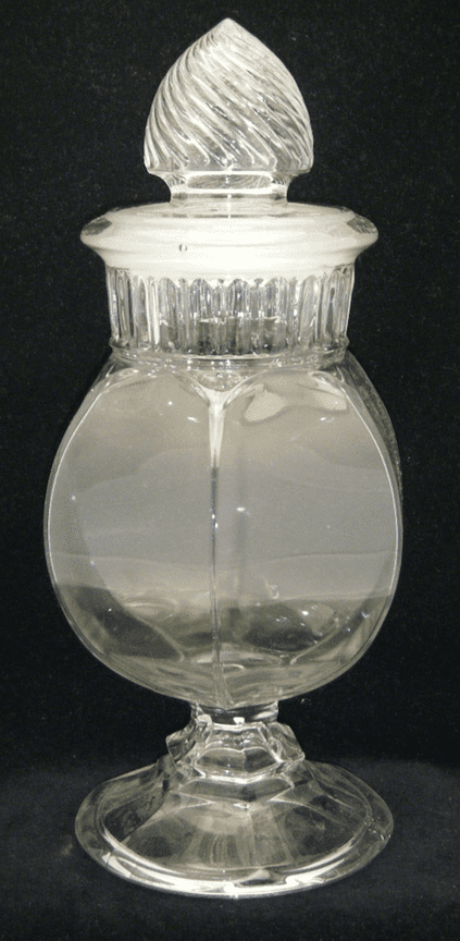 A glass vase with water inside of it.